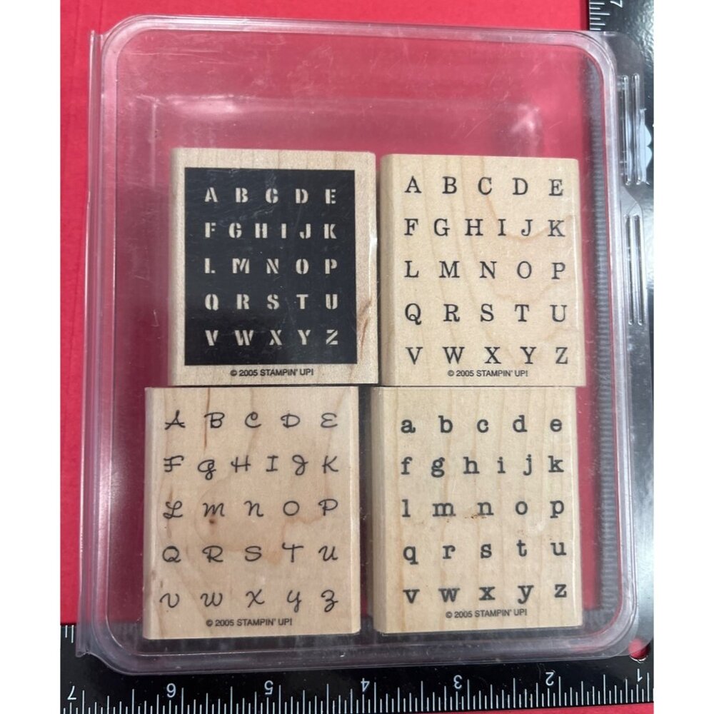 Gently Used Stampin Up! 2005 Alphabits Wood Mounted Rubber Stamp Set